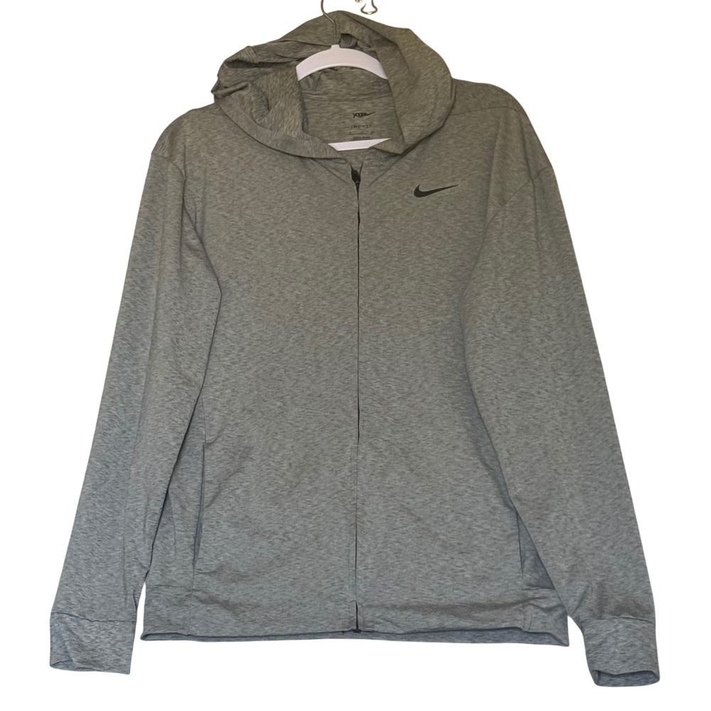 Nike Yoga Dri-FIT Full Zip Hoodie Grey Heather DB4202-084 Mens Small